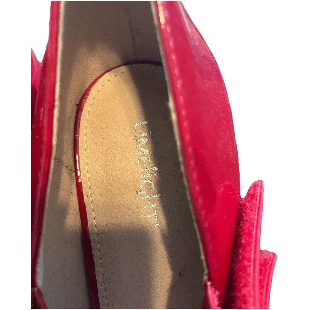 Limelight Womens Lola Chunky Platform Sandal High Heels Patent Red Dress Shoe 10